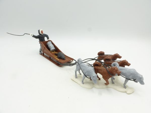 Timpo Toys Dog sledge - 1 rein torn, short black whip