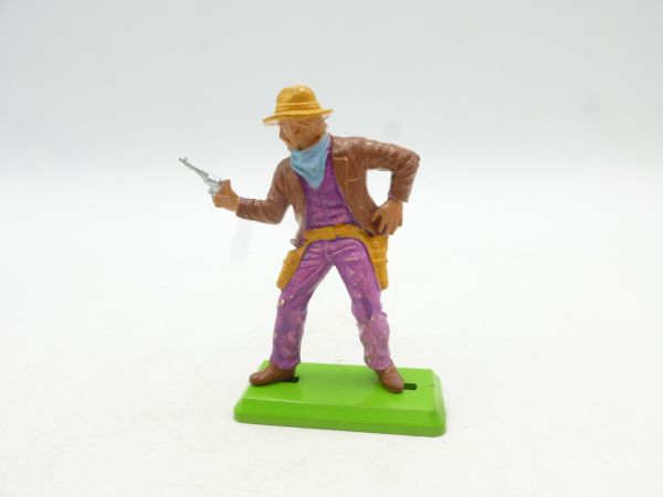 Britains Deetail Cowboy standing, pistol sideways, orange hat