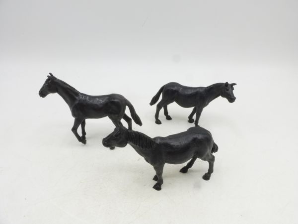 Timpo Toys 3 pasture horses, black - brand new