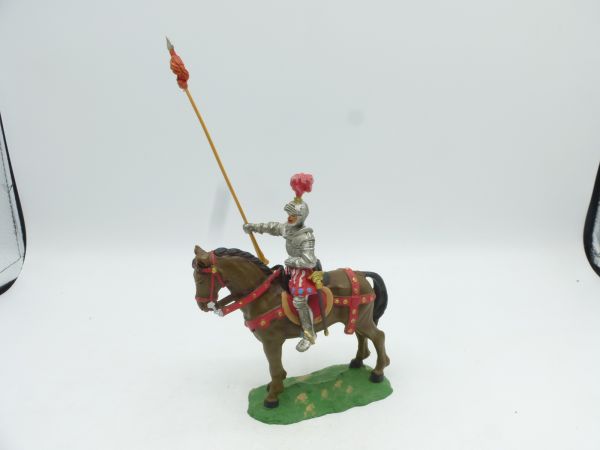 Elastolin 7 cm Lancer on a standing horse, no. 9077