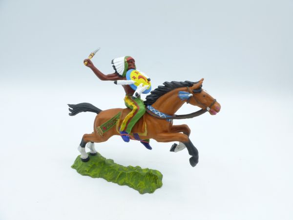 Preiser 7 cm Indianer zu Pferd mit Tomahawk, Nr., 6844 - ladenneu mit OVP