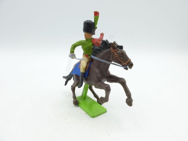 Britains Deetail Waterloo soldier on horseback, lunging sabre sideways