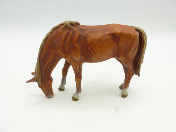Elastolin Horse grazing (medium brown), No. 3812 - great painting