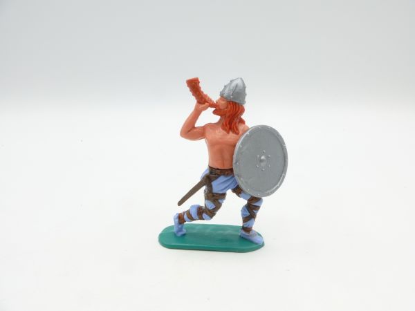 Timpo Toys Viking, horn player, silver shield