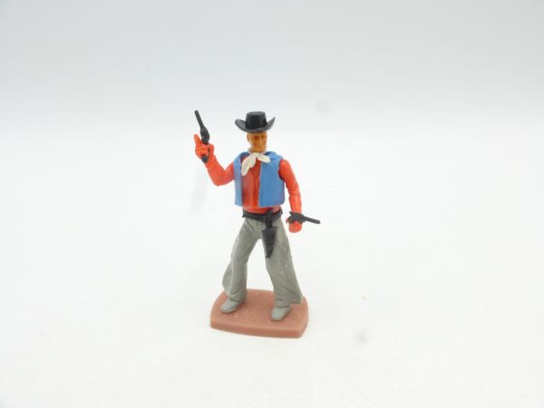 Plasty Cowboy stehend, 2 Pistolen schießend - seltenes Oberteil