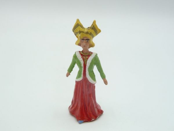 Merten 4 cm Court lady with red dress, green cape - fantastic painting