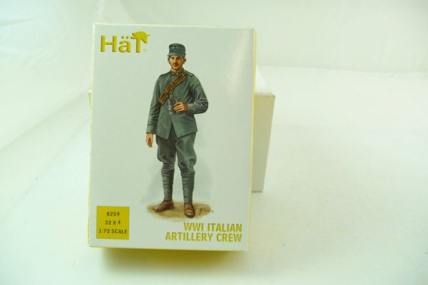HäT 1:72 WW I Italian Artillery Crew, No. 8259 - orig. packaging, figures on cast