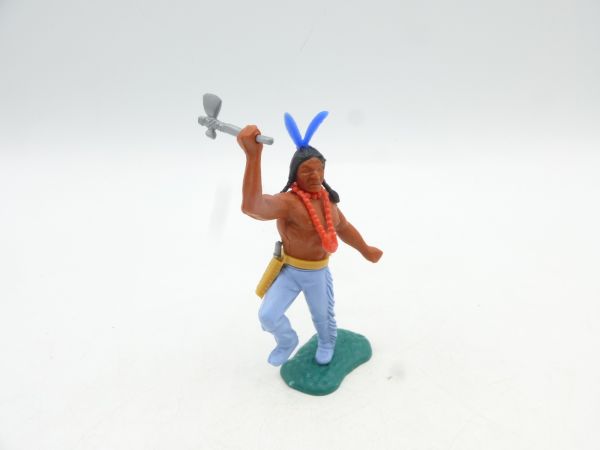 Timpo Toys Indianer 3. Version - seltene mittelblaue Feder (original)