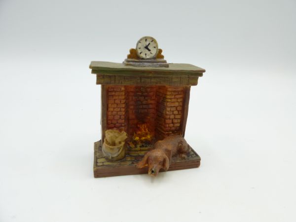 Modification 7 cm Dachshund in front of a fireplace - great matching to 7 cm Elastolin figures