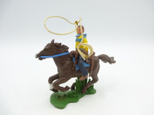 Britains Swoppets Cowboy riding with lasso - great horse