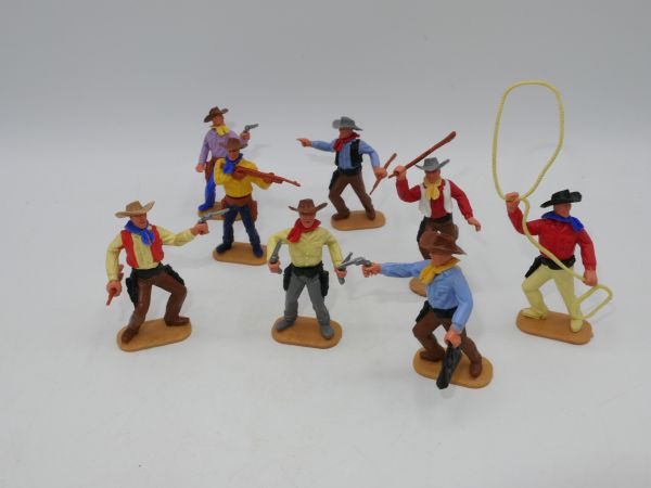 Timpo Toys 8 Cowboys stehend - komplett, in verschiedenen Posen