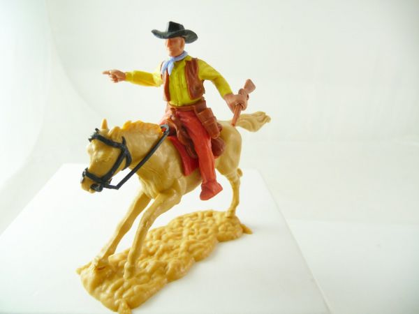 Timpo Toys Cowboy riding with rare light-red lower part (New Zealand)