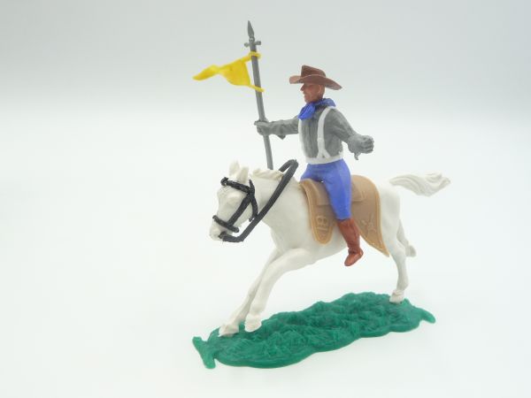 Timpo Toys Confederate Army soldier 1st version on horseback with flag