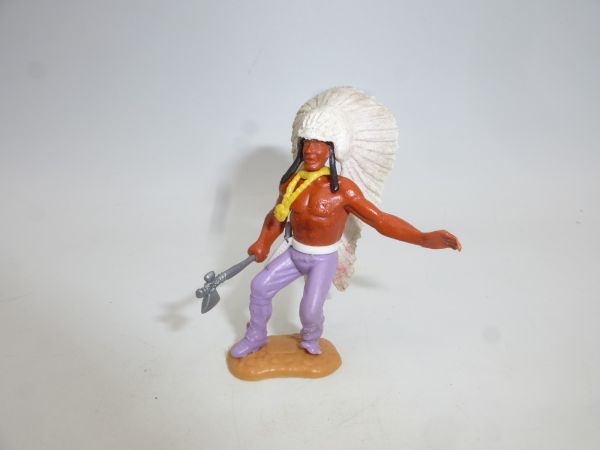 Timpo Toys Indianerhäuptling 3. Version mit langem Federschmuck