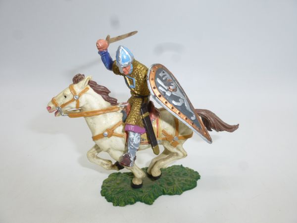 Elastolin 7 cm Norman with sword on horseback, No. 8874, painting 2