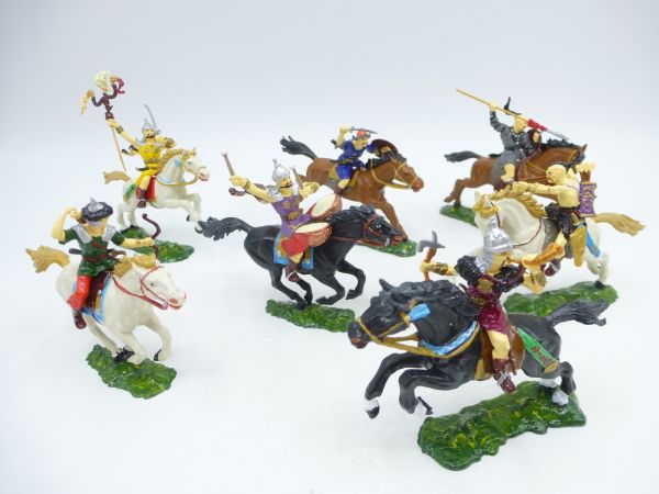 Elastolin 4 cm Hun riders (7 figures) - nice set, complete set