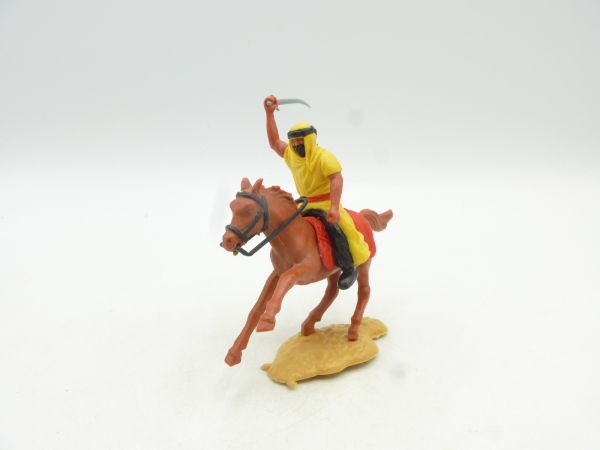 Timpo Toys Araber reitend, mit Säbel ausholend, gelb