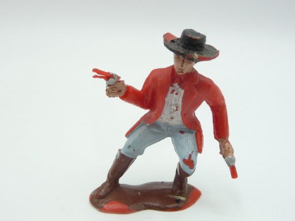 Crescent Toys Cowboy stehend, 2 Pistolen schießend