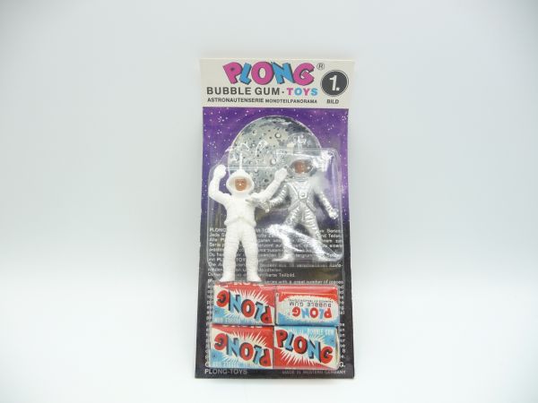 PLONG Bubble Gum Toys, 2 Astronauten (weiß + silber) - OPV