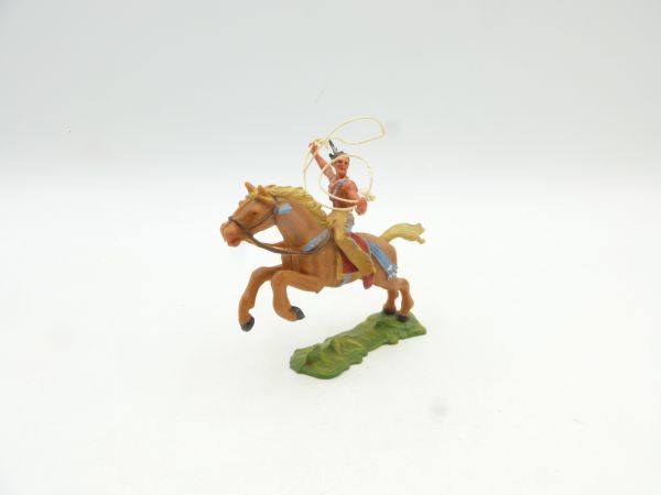 Elastolin 4 cm Indianer zu Pferd mit Lasso, Nr. 6846