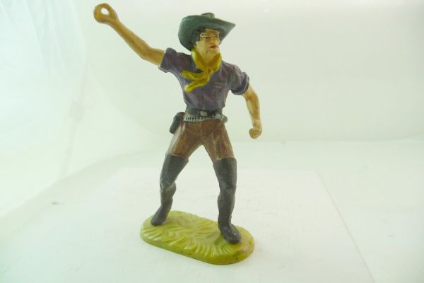Elastolin 7 cm Cowboy, lasso thrower, No. 6978, painting 2 - without lasso, great colouring