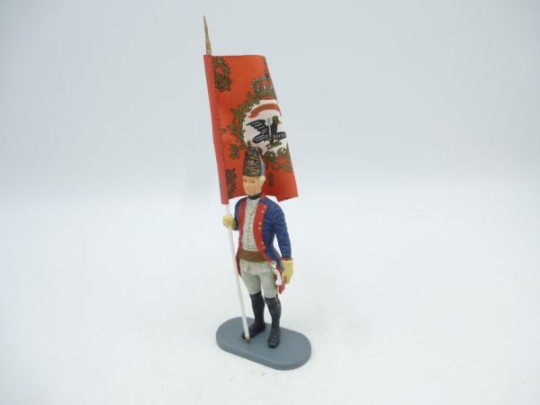 Preiser 7 cm Prussia 1756, Inf. Reg. No. 38, flag bearer standing