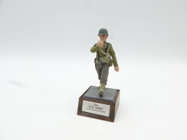 American soldier (WW II) marching - on pedestal