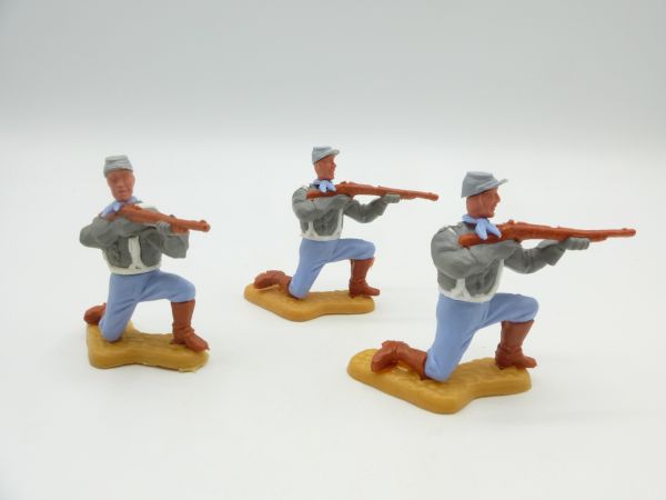 Timpo Toys 3 Confederate Army soldiers kneeling firing
