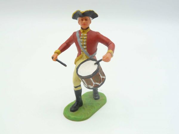 Elastolin 7 cm British Grenadiers; drummer marching