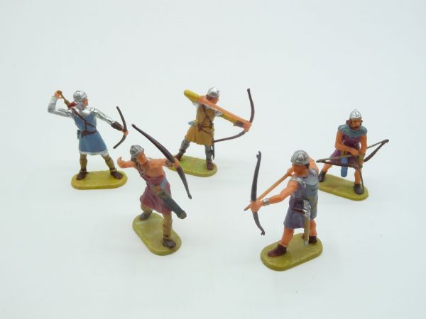 Elastolin 4 cm Normannische Bogenschützen (5 Figuren) - schöne Gruppe