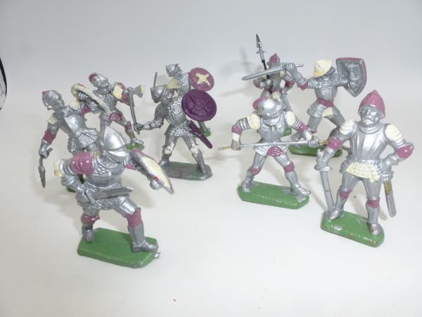 Mixed lot of knights (9 figures, ca. 6 cm size) - see photo