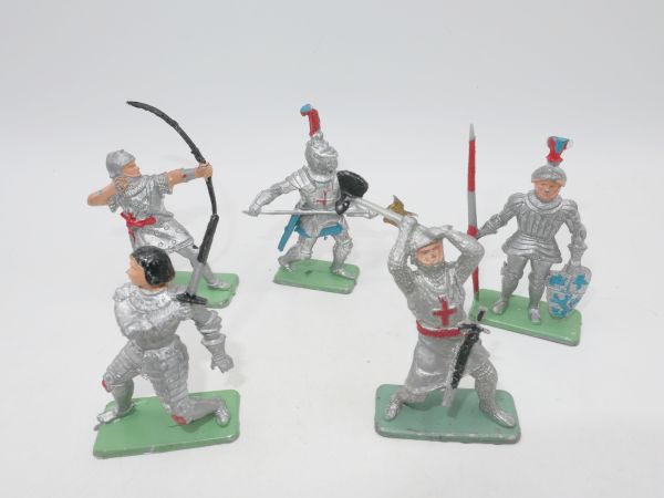 Crescent Toys Set of knights on foot (5 figures)
