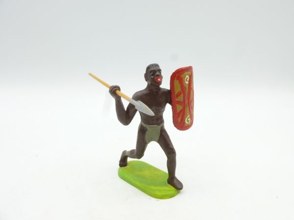 Elastolin 7 cm Afrikanische Großwildjagd: Afrikaner laufend mit Speer