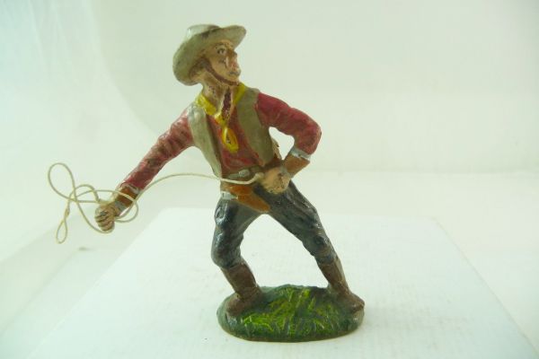 Plastinol Cowboy stehend mit Lasso - tolle Figur
