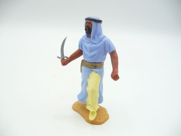 Timpo Toys Araber stehend mit Dolch (hellblau, gelbes Innenkleid) - seltener Gurt