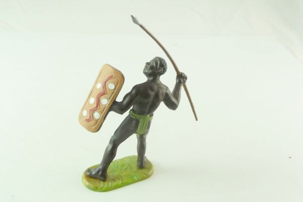 Elastolin 7 cm Afrikaner mit Speer und Schild, Nr. 8202 - sehr guter Zustand