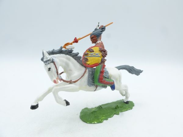 Elastolin 7 cm Indianer zu Pferd mit Lanze, Nr. 6853