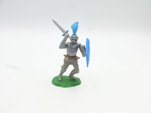 Elastolin 5,4 cm Knight standing, striking with sword + shield