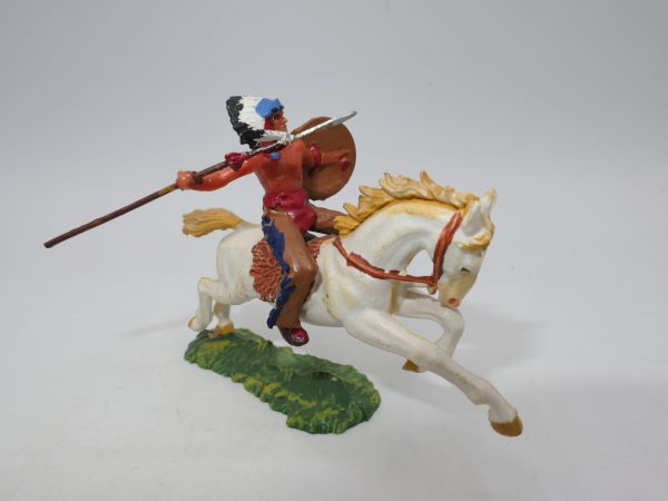 Chief on horseback, throwing spear - great 4 cm modification