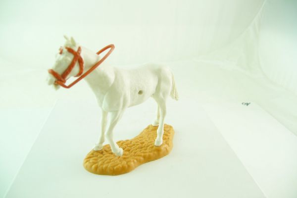 Timpo Toys Walking horse, white, brown bridle - top condition