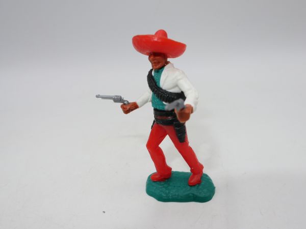 Timpo Toys Mexican standing with 2 pistols - hat + legs in translucent red
