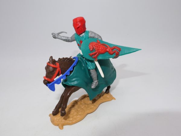 Timpo Toys Mittelalterritter zu Pferd, grün mit Schwert