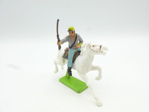 Britains Deetail Confederate Army soldier riding, rifle from above
