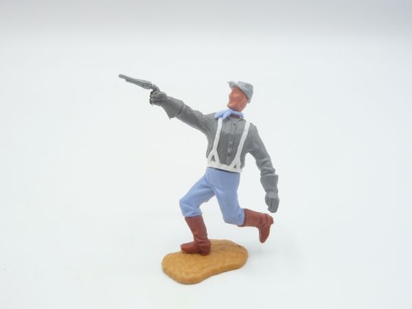 Timpo Toys Confederate Army soldier 2nd version running, firing pistol