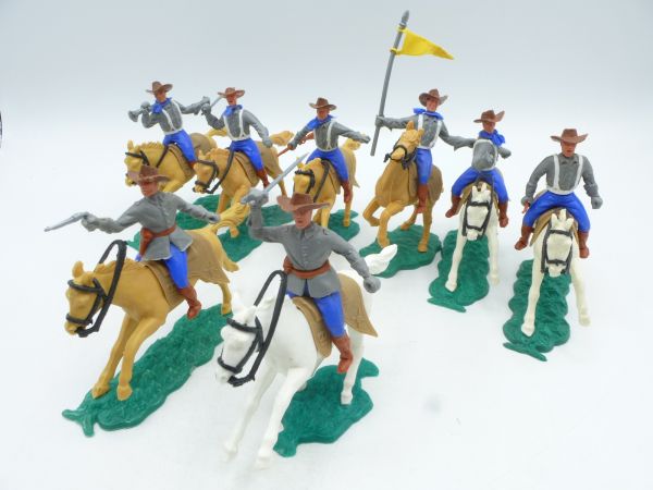 Timpo Toys Südstaatler 1. Version zu Pferd (8 Figuren) - schöner Satz