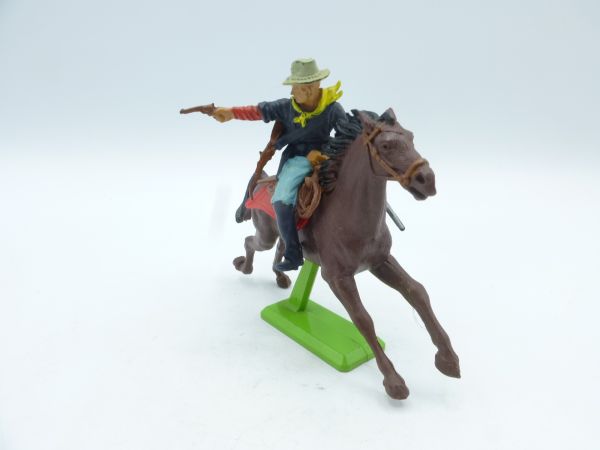 Britains Deetail Soldier 7th Cavalry riding, shooting pistol sideways