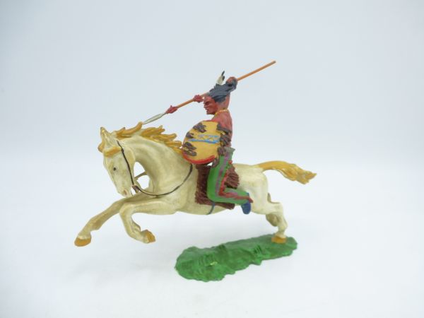 Elastolin 7 cm Indian riding with spear, No. 6853