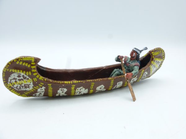 Landi Great painted Indian canoe with Indian