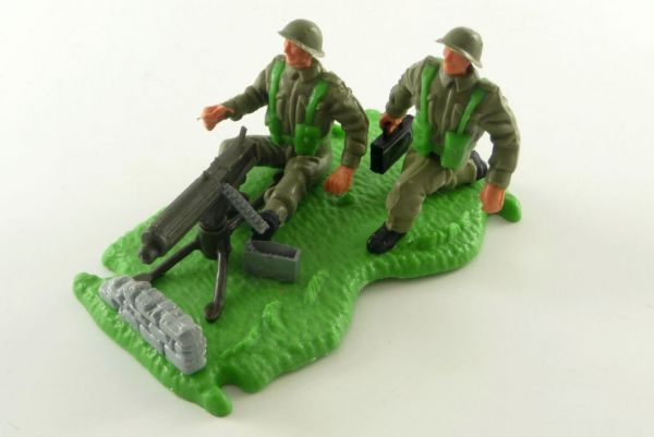 Timpo Toys Minidiorama Engländer Stahlhelm MG-Stellung