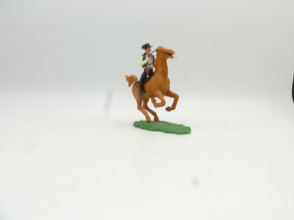 Elastolin 5,4 cm Cowboy reitend mit Pistole - seltenes Pferd
